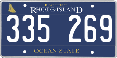 RI license plate 335269