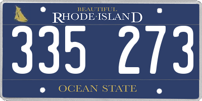 RI license plate 335273