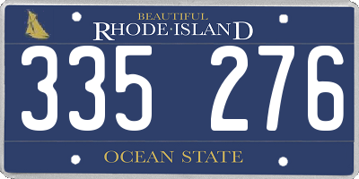 RI license plate 335276