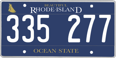 RI license plate 335277