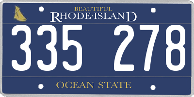 RI license plate 335278