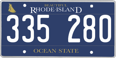 RI license plate 335280