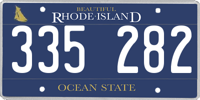 RI license plate 335282
