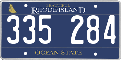 RI license plate 335284