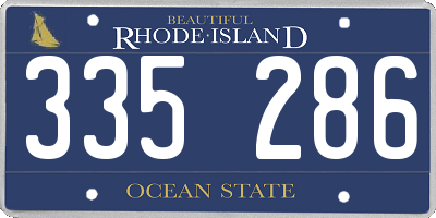 RI license plate 335286