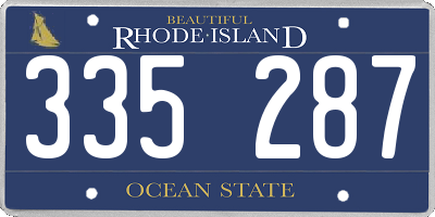 RI license plate 335287