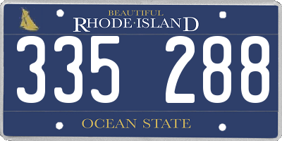 RI license plate 335288