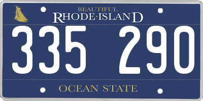 RI license plate 335290