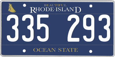 RI license plate 335293