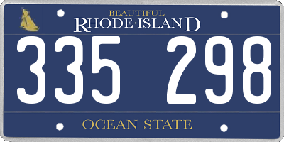 RI license plate 335298