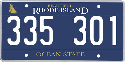 RI license plate 335301