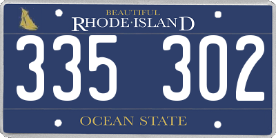 RI license plate 335302