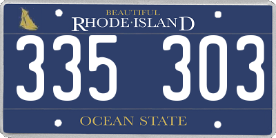 RI license plate 335303