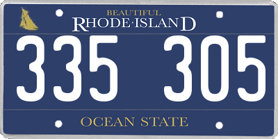 RI license plate 335305