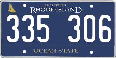 RI license plate 335306