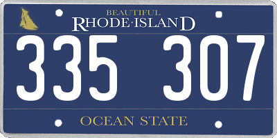 RI license plate 335307
