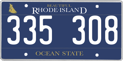 RI license plate 335308