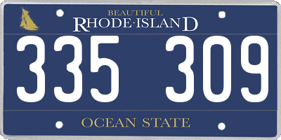 RI license plate 335309