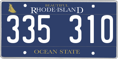 RI license plate 335310