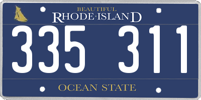 RI license plate 335311