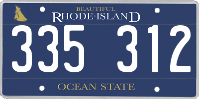 RI license plate 335312