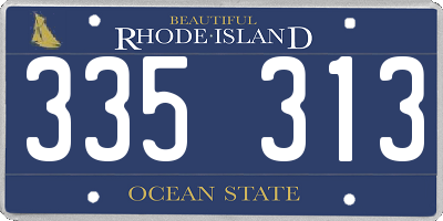 RI license plate 335313
