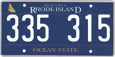 RI license plate 335315