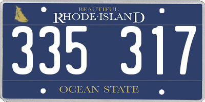RI license plate 335317