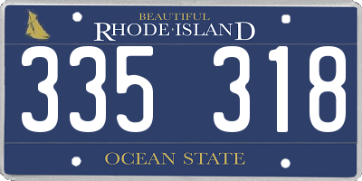 RI license plate 335318