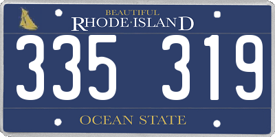 RI license plate 335319