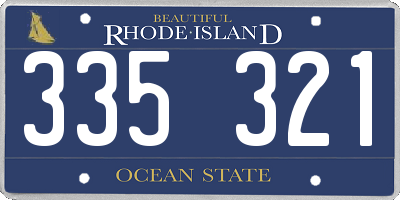 RI license plate 335321