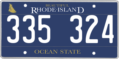 RI license plate 335324