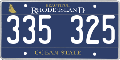 RI license plate 335325