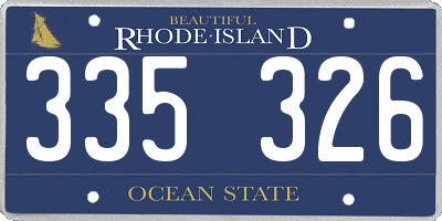 RI license plate 335326
