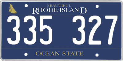 RI license plate 335327
