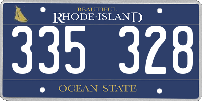 RI license plate 335328