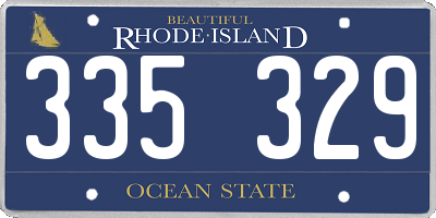 RI license plate 335329