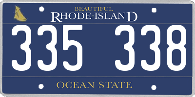 RI license plate 335338