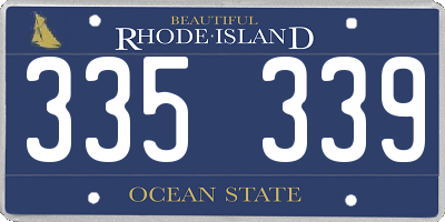 RI license plate 335339