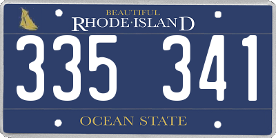 RI license plate 335341