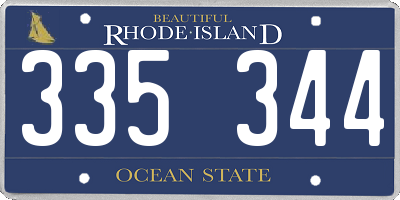 RI license plate 335344
