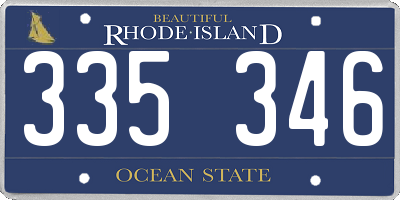 RI license plate 335346