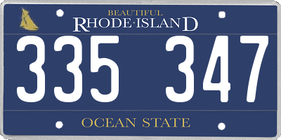 RI license plate 335347