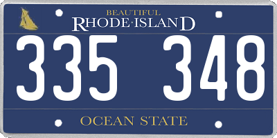 RI license plate 335348