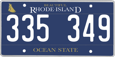 RI license plate 335349