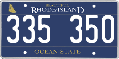 RI license plate 335350