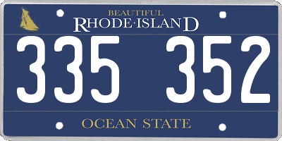 RI license plate 335352