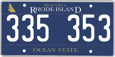 RI license plate 335353