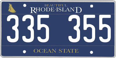 RI license plate 335355