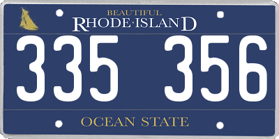 RI license plate 335356